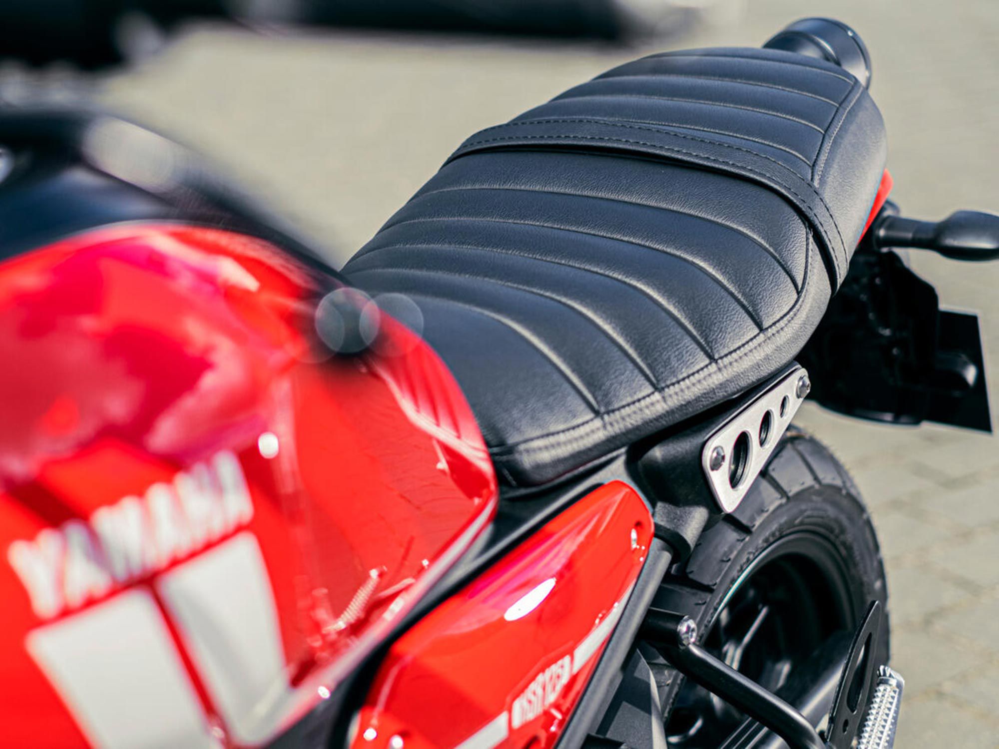 A tuck and roll seat is one upscale touch of the XSR125.