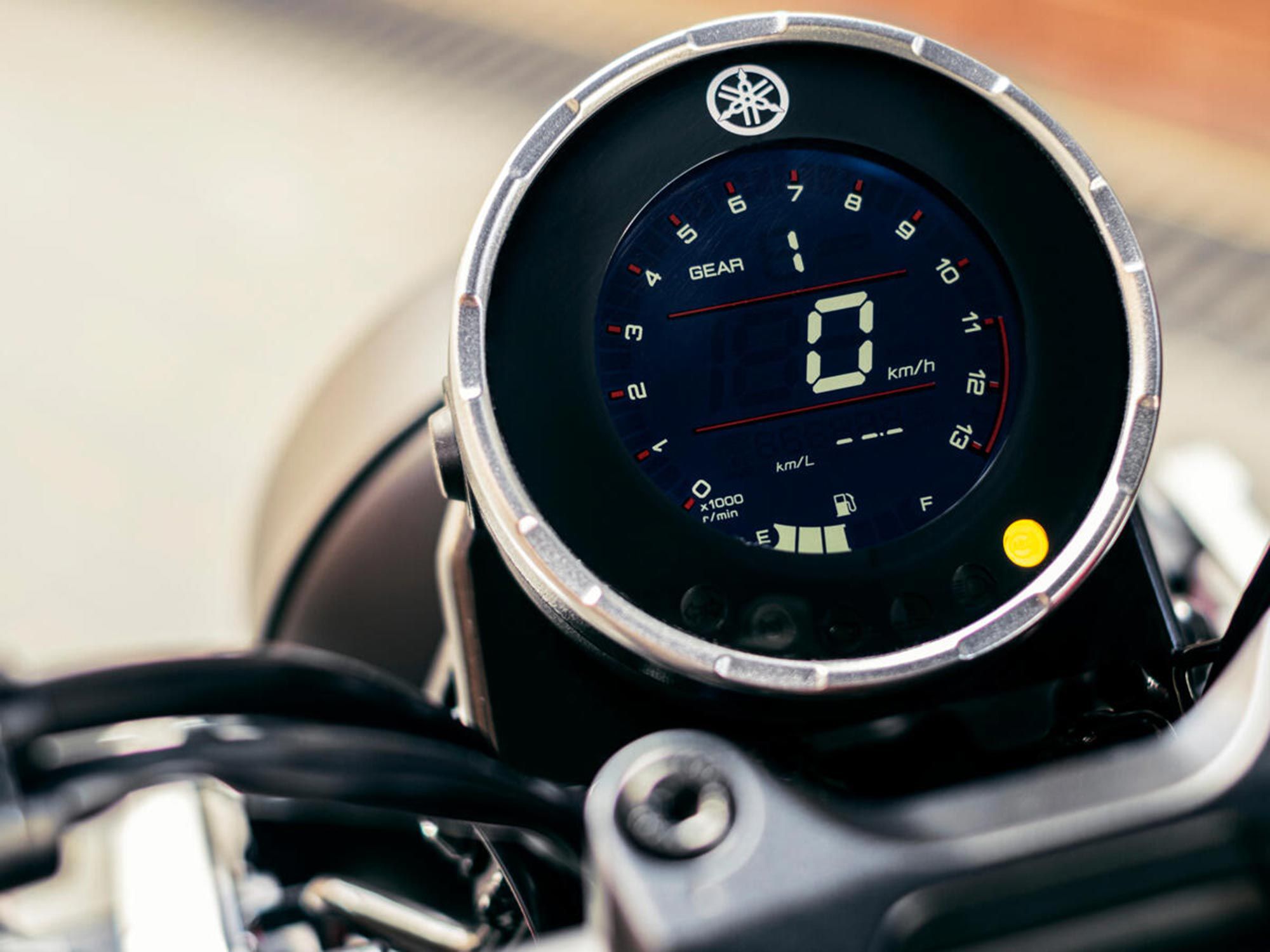 A stylish LCD instrument panel provides all the necessary details.