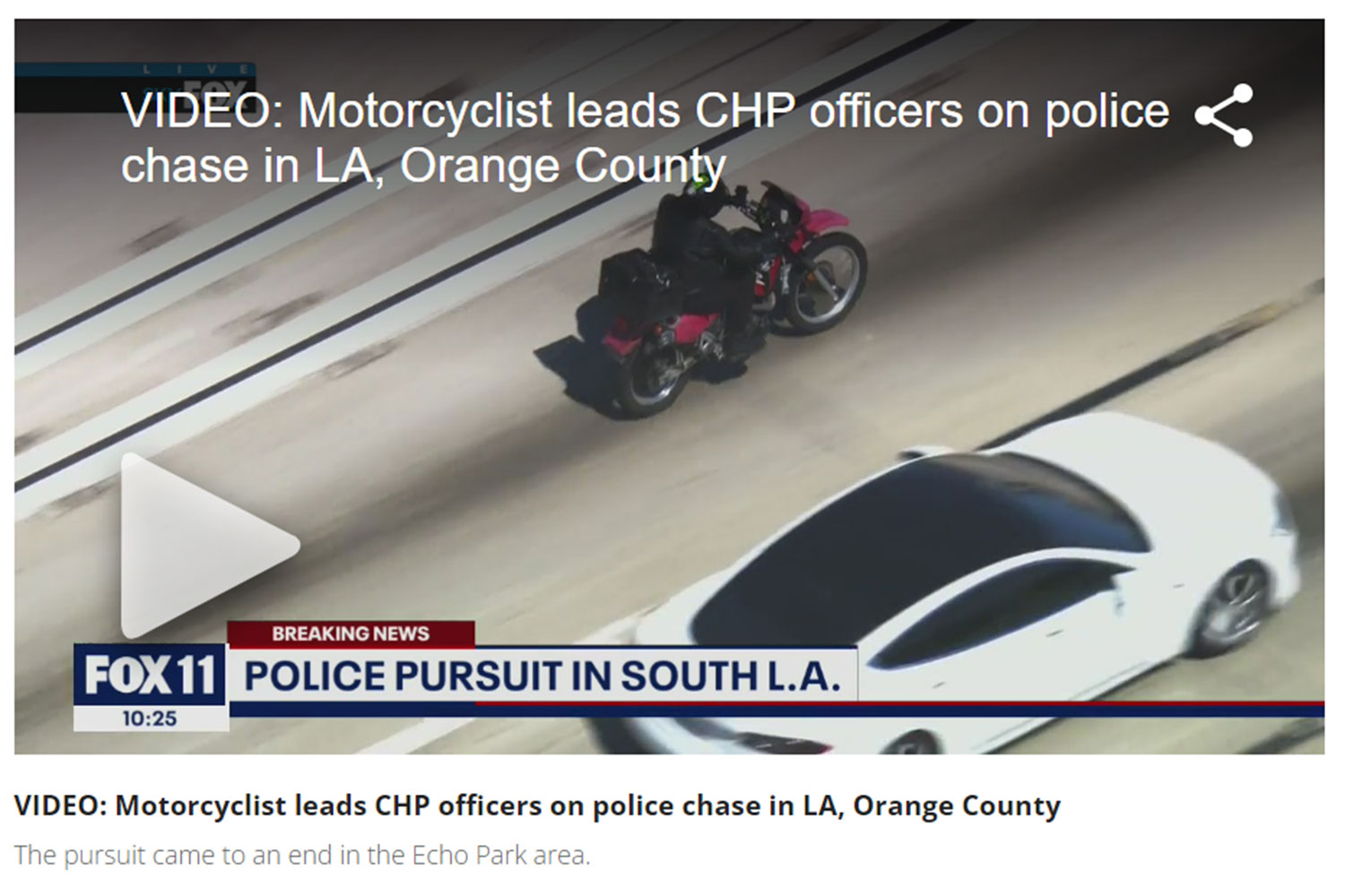 Police Chase Motorcyclist Through 2 Counties In California Motorcycle News